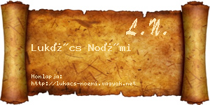 Lukács Noémi névjegykártya